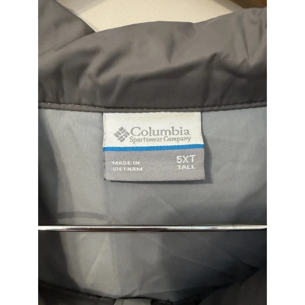 Columbia Windbreaker With Hood Full Zip Two Gray Colors, Size 5XT